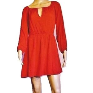 Red Crinkle Mini Dress